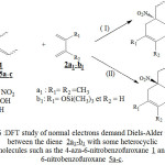 Figure 6 : DFT study of normal electrons demand Diels-Alder reaction between the diene  2a1-b1 with some heterocyclic molecules such as the 4-aza-6-nitrobenzofuroxane 1 and 6-nitrobenzofuroxane 5a-c.