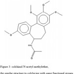 Figure 3: colchinol N-acetyl methylether, the similar structure to colchicine with same functional groups.