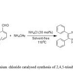 Figure 1: Ammonium chloride catalysed synthesis of 2,4,5-trisubstituted imidazoles.
