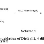 Scheme 1: General procedure for oxidation of Diethyl 1, 4-dihydro-2,6-dimethyl-4-phenylpyridine-3,5-dicarboxylate.