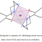 Figure 2. Showing the Ci symmetry of 1. All hedrogen atoms were omitted for clarity. Each CoN4O2 unit is shown as an octahedron.
