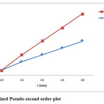 Figure 5: Linearized Pseudo-second order plot.
