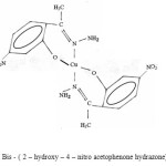 Figure 3 : Bis - ( 2 – hydroxy – 4 – nitro acetophenone hydrazone) Cu (II).