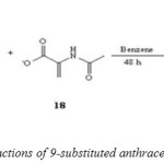 (Scheme 7: cycloaddition reactions of 9-substituted anthracene with 2-acetamidoacrylate)