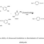 Scheme 3: The ability of ultrasound irradiation to discriminate of various substituted azo aldehyede