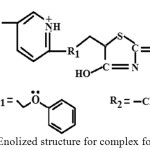 Fig. 2 Enolized structure for complex formation.