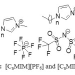 Figure 1:  [CnMIM][PF6] and [CnMIM][NTf2]