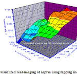 Fig.4 : 3D-AFM-visualized real-imaging of asprin using tapping non-contact mode