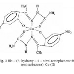 Fig. 3 Bis – (2- hydroxy – 4 – nitro acetophenone thio semicarbazone)  Co (II)