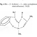 Fig. 4 Bis – (2- hydroxy – 4 – nitro acetophenone thio semicarbazone)  Ni(II)
