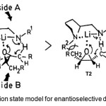 Figure 2. Transtion state model for enantioselective deprotonation by 5.