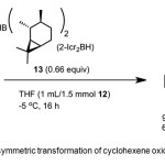 Scheme 6. Asymmetric transformation of cyclohexene oxide by catalyst 8.