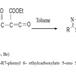 Figure 1.synthesis of 2-R7-phenyl 6- ethylcarboxylate 5-oxo 5-H 1,3,4-thiadiazolo [3,2- a]pyrimidine.