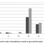 Fig 2.2 Comparative study of harmful heavy metals in Agra and Firozabad