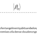 Fig.  2: A pairofentangelmentqubitsarebelong toAlice and Bob, who sharethepremises ofa dense cloudencryptionis required