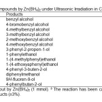 Table 1. Reduction of Carbonyl Compounds by Zn(BH4)2 under Ultrasonic Irradiation in CH3CN.