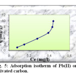 Fig. 5: Adsorption isotherm of Pb(II) onto activated carbon.
