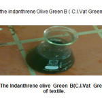 Fig.8 shows the solution of the indanthrene Olive Green B ( C.I.Vat Green 03; C.I.69500) VG3 dye of textile.