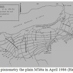 Figure 5. The piezometry the plain M'léta in April 1986 (Hassani, 1987)