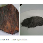 Photo.1 : Fe3O4 Rock         Fe3O4 in powder form