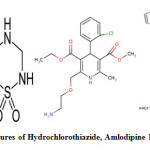 Fig. 1: Chemical structures of Hydrochlorothiazide, Amlodipine Besylate and Telmisartan