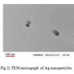 Fig.3) TEM micrograph of Ag nanoparticles