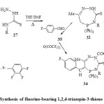 Scheme 6. Synthesis of fluorine-bearing 1,2,4-triazepin-3-thione derivative