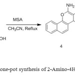 Figure 2 MSA catalyzed one-pot synthesis of 2-Amino-4H-chromenes