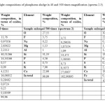 Table 3. The elemental and weight compositions of phosphorus sludge in 40 and 500 times magnification (spectra 2-3)