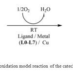 Scheme 2. The oxidation model reaction of the catechol to o-quinone