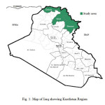 Fig. 1: Map of Iraq showing Kurdistan Region