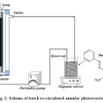 Fig. 2: Scheme of batch re-circulated annular photoreactor.