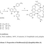 Scheme 3: Preparation of bisdibenzo[b,h][1,6]naphthyridine (6).