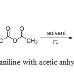 Scheme 1 N-acylation of aniline with acetic anhydride in various solvents