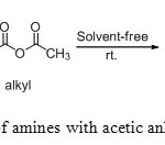 Scheme 02 N-acylation of amines with acetic anhydride in solvents free.