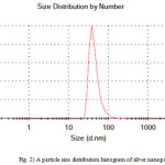 Fig. 2) A particle size distribution histogram of silver nanoparticles