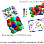 Fig. 8: Ball-stick and space filling models for rhommohedral Nickel-Complex