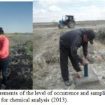 Figure 1. Measurements of the level of occurrence and sampling of ground water for chemical analysis (2013).