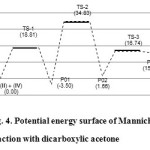 Fig. 4. Potential energy surface of Mannich  reaction with dicarboxylic acetone