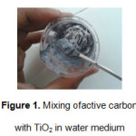 Figure 1. Mixing ofactive carbon with TiO2 in water medium