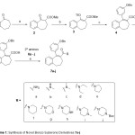 Scheme 1: Synthesis of Novel Benzo Suberone Derivatives 7a-j Reaction conditions: a) Cyanoformate, 1M NaHMDS, THF, 0 oC, 2.5 h; b) NaN3(TMS)2, PhNTf2, -78 oC - r.t, 16 h; c) 3-benzoloxy benzene boric acid,  Pd2dba3, Na2CO3:water, diethoxymethane, 90oC, 2 h; d) NaOH:water, Dioxane, 110 oC, 20 h; e) 2oamines 6a-j, EDC, HOBT, TEA, DCM, r.t., 16 h; 