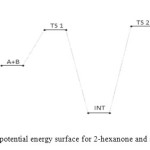 Fig.11: Profiles of the potential energy surface for 2-hexanone and semicarbazide reaction.