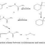 Fig.4: General reaction scheme between cyclohexanone and semicarbazide.
