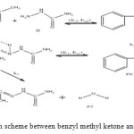 Fig.7: General reaction scheme between benzyl methyl ketone and semicarbazide.