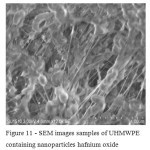 Figure 11 - SEM images samples of UHMWPE containing nanoparticles hafnium oxide 