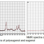 Figure 1. NMR spectra of polyeugenol and eugenol 