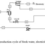 Figure (2): Concurrent production cycle of fresh water, electricity and refrigeration
