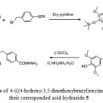 Scheme 1. Synthetic route of4-(((4-hydroxy-3,5-dimethoxybenzyl)oxy)methyl)benzoic acid 4 and theircorresponded acid hydrazide.5