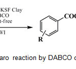 Scheme 1.Solvent-free Cannizzaro reaction by DABCOon KSF and K-10 clays and MWI.