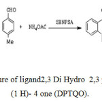 Figure 1: The structure of ligand2,3 Di Hydro  2,3 paratolylQinazoline (1 H)- 4 one (DPTQO).